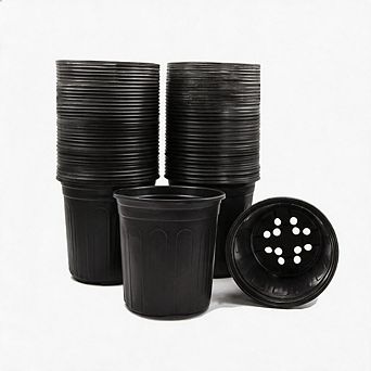50 pc 1 Gallon Flexible Plastic Nursery Pots For Seedling Transplant & Succulent