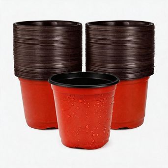 100 pc 4" Plastic Seedling Nursery Pots With Free Plant Labels