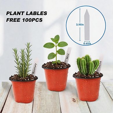 100Pcs 4" Plastic Seedling Nursery Pots With Free Plant Labels