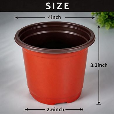 100Pcs 4" Plastic Seedling Nursery Pots With Free Plant Labels