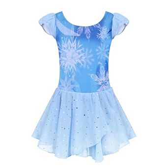 Arshiner Girls Ruffle Flutter Sleeve Sequined Chiffon Tutu Skirt Ballet Leotard Dress