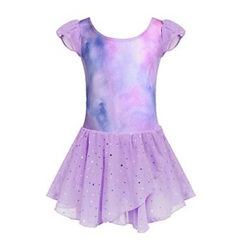 Arshiner Girls Ruffle Flutter Sleeve Sequined Chiffon Tutu Skirt Ballet Leotard Dress