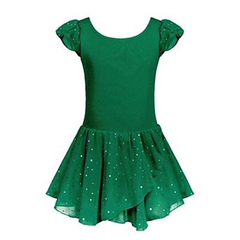 Arshiner Girls Ruffle Flutter Sleeve Sequined Chiffon Tutu Skirt Ballet Leotard Dress