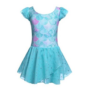 Arshiner Girls Ruffle Flutter Sleeve Sequined Chiffon Tutu Skirt Ballet Leotard Dress