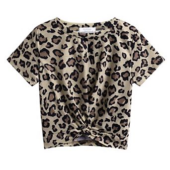 Arshiner Girls Shirts Short Sleeves Summer Crewneck Girls Blouse Twist Front Kids T Shirt Blouse