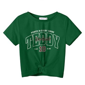 Arshiner Girls Shirts Short Sleeves Summer Crewneck Girls Blouse Twist Front Kids T Shirt Blouse