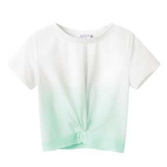 Arshiner Girls Shirts Short Sleeves Summer Crewneck Girls Blouse Twist Front Kids T Shirt Blouse