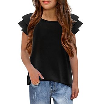 Arshiner Girls T-Shirt Shirts Soft Flatter Sleeve Crewneck Summer Clothes