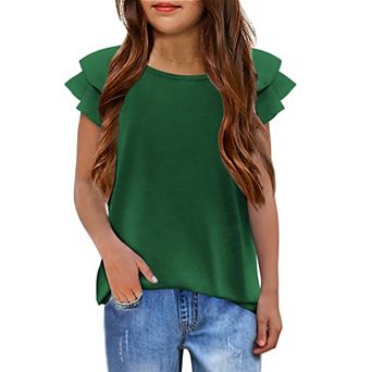 Arshiner Girls T-Shirt Shirts Soft Flatter Sleeve Crewneck Summer Clothes