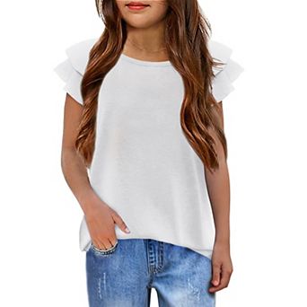Arshiner Girls T-Shirt Shirts Soft Flatter Sleeve Crewneck Summer Clothes