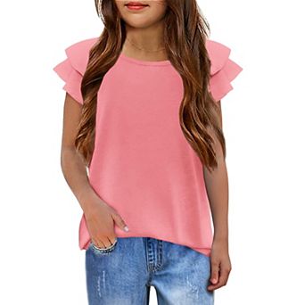 Arshiner Girls T-Shirt Shirts Soft Flatter Sleeve Crewneck Summer Clothes