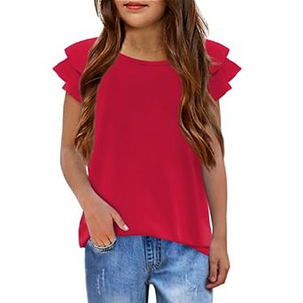 Arshiner Girls T-Shirt Shirts Soft Flatter Sleeve Crewneck Summer Clothes