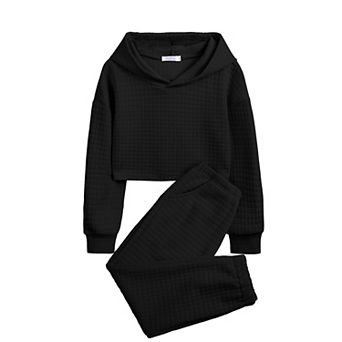 Arshiner Kids Sweatsuit Piece Outfit Waffle Kint Long Sleeve Sweatshirt Hoodies And Sweatpants