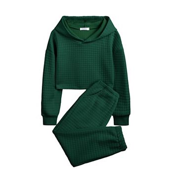 Arshiner Kids Sweatsuit Piece Outfit Waffle Kint Long Sleeve Sweatshirt Hoodies And Sweatpants
