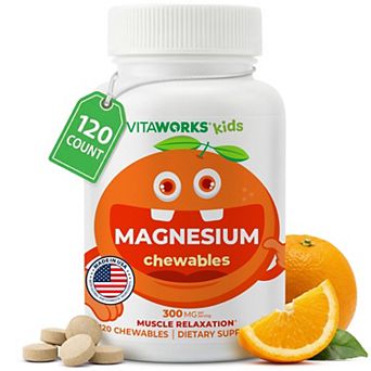 VitaWorks® Magnessium Supplement for Kids Chewable - for Muscle Function, 120 Chewables