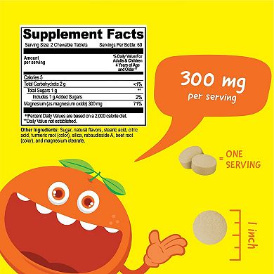 VitaWorks® Magnessium Supplement for Kids Chewable - for Muscle Function, 120 Chewables