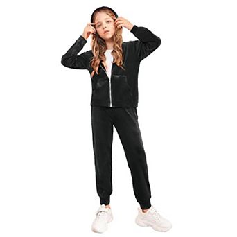 Arshiner Girls Tracksuit Set Full Zip Hoodie Sweatshirt Long Sweatpants Sweatsuit Sportwear