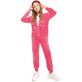 Arshiner Girls Tracksuit Set Full Zip Hoodie Sweatshirt Long Sweatpants Sweatsuit Sportwear
