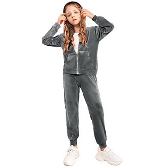 Arshiner Girls Tracksuit Set Full Zip Hoodie Sweatshirt Long Sweatpants Sweatsuit Sportwear