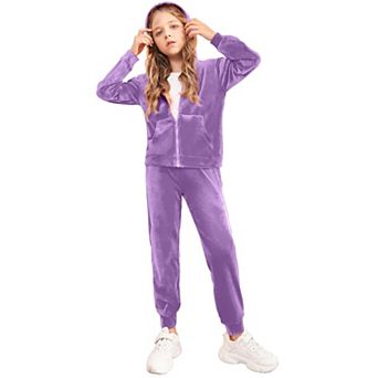 Arshiner Girls Tracksuit Set Full Zip Hoodie Sweatshirt Long Sweatpants Sweatsuit Sportwear