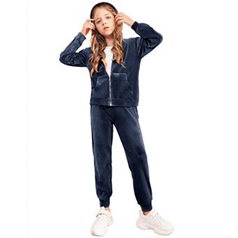 Arshiner Girls Tracksuit Set Full Zip Hoodie Sweatshirt Long Sweatpants Sweatsuit Sportwear