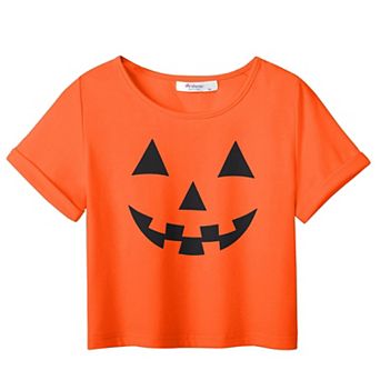 Arshiner Girls Short Sleeve T Shirt Kids Fashion T-Shirt Crewneck Rolled Cuffs Crop Top