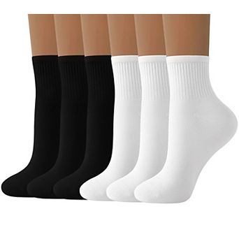 Women Soft Cotton Mini Crew Socks Breathable Stay Put Reinforced Casual Wear