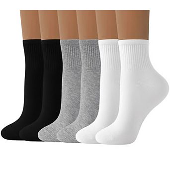 Women Soft Cotton Mini Crew Socks Breathable Stay Put Reinforced Casual Wear