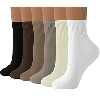 Women Soft Cotton Mini Crew Socks Breathable Stay Put Reinforced Casual Wear