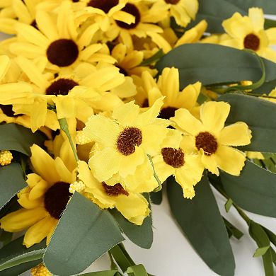 Sunflower Daisy Wreath for Door