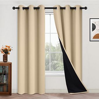 Blackout Curtain Panels 84" 2 Pack 40" Wide Thermal Insulated Light Blocking Drapes with Grommets