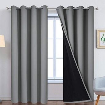 Blackout Curtain Panels 84" 2 Pack 40" Wide Thermal Insulated Light Blocking Drapes with Grommets