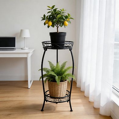 2-Tier Round Metal Stand