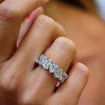 Chic Sparkling Geometric Cubic Zirconia Rings for Women Fashion Wedding Band Jewelry