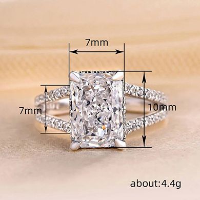 Women's 4 Prong Set Brilliant Cut Cubic Zirconia Wedding Ring