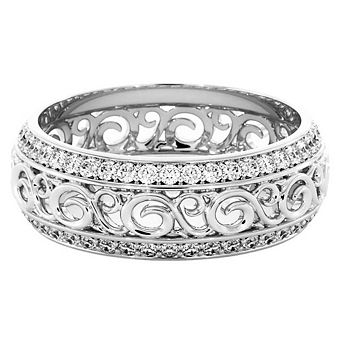 Women Vintage Style Geometric Ring Double Row Micro-wax Inlay Natural Zircon Hollow Ring