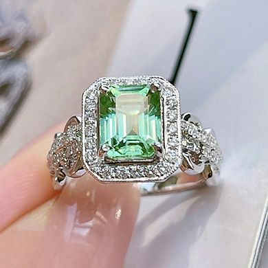 Women Promise Cz Engagement Ring Vintage Lace Rectangular Ring