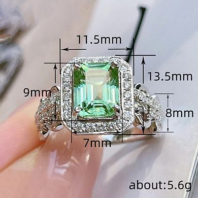 Women Promise Cz Engagement Ring Vintage Lace Rectangular Ring