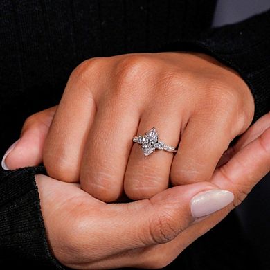 Claw Set Marquise Cubic Zirconia Proposal Ring for Women