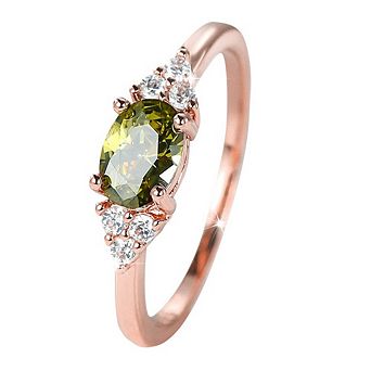 Classic Oval Cut Center Stone with Side Accents Minimalist Stackable Ring