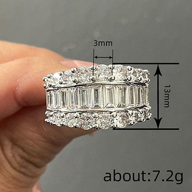 Women's 3-layer half circle CZ Ring Fashionable Modern Design Jewelry