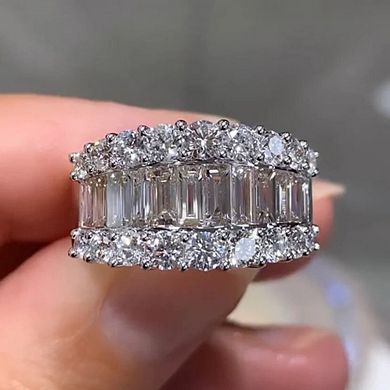 Women's 3-layer half circle CZ Ring Fashionable Modern Design Jewelry