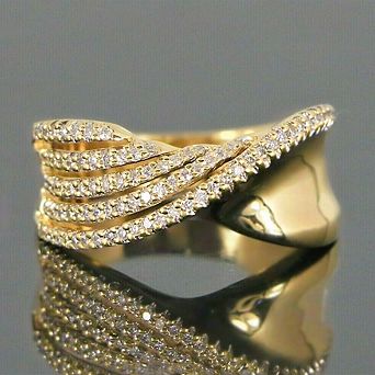 Women Twisted Micro-Pave Cubic Zirconia Band Ring