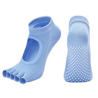 Women Non Slip Barre Socks Grippy Toe Yoga Socks