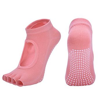 Women Non Slip Barre Socks Grippy Toe Yoga Socks