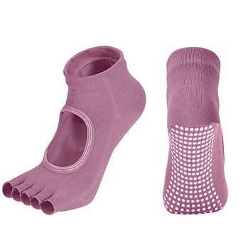 Women Non Slip Barre Socks Grippy Toe Yoga Socks