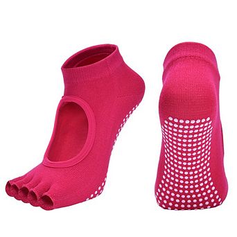 Women Non Slip Barre Socks Grippy Toe Yoga Socks