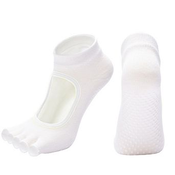 Women Non Slip Barre Socks Grippy Toe Yoga Socks