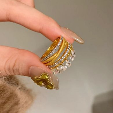 Women's Tassel Cubic Zirconia Open Ring