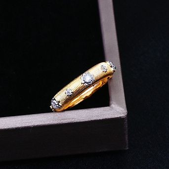 Women's Open Adjustable Ring with Cubic Zirconia Stones